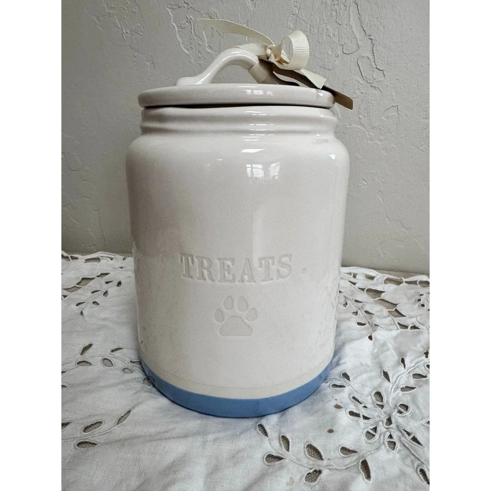 Rae Dunn TREATS Canister w/ paw print